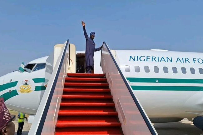 President Tinubu Departs for France After Swearing in New CJN