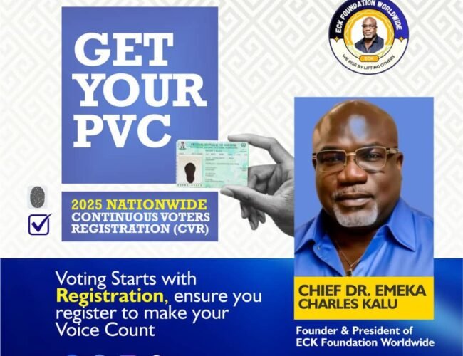 Dr. Emeka Kalu Urges Abia North Constituents and Nigerians to Register for the 2027 Elections