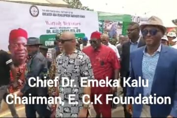 E.C.K Foundation Chairman, Chief Dr. Emeka Kalu, Attends Groundbreaking Ceremony for Reconstruction of Enyimba Hotel